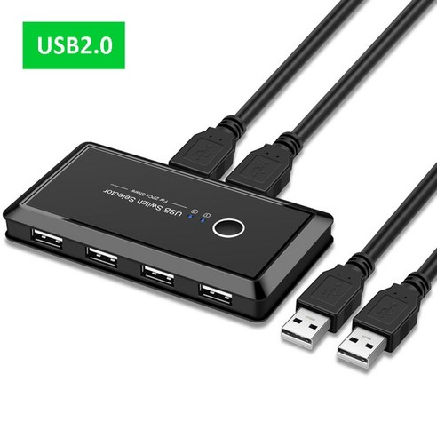 USB 3.0 2.0 KVM 스위치 2 포트 pc 공유 4 장치 키보드 마우스 프린터 모니터 용 2x4 스위처 선택기 허브, 02 USB 3.0