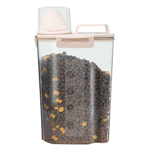 나마스펫 애견 밀폐 사료 보관통 2.5L, 베이지, 1개