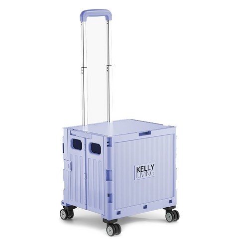 켈리리빙 접이식 쇼핑카트 4바퀴 360도 회전바퀴 BK-19 마트 차량, 크림라벤더(04), 1개