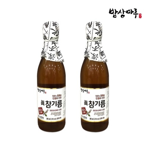 방앗간참기름 밥상마루 100% 참기름 350ml, 2개 Best Top5