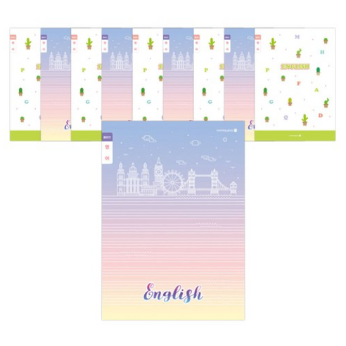 모닝글로리 영어노트 좁은칸 여, 랜덤 발송, 10개입
