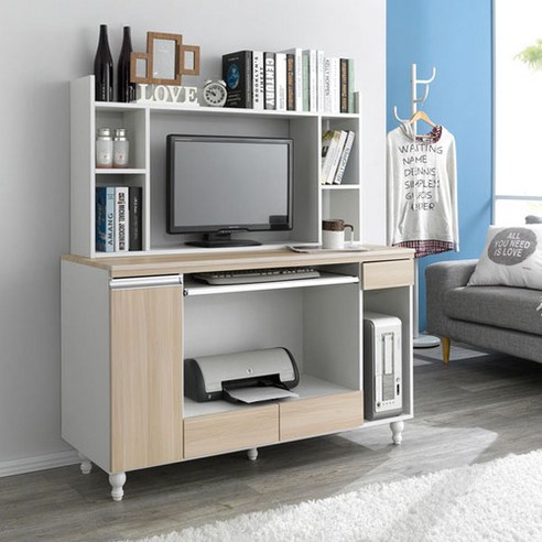 원룸과 소규모 사무실을 위한 완벽한 콤보: 르망 컴퓨터책상+책꽂이 세트