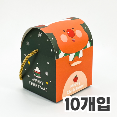 정담 손잡이 크리스마스 일러스트 포장 상자 10개, 2. 그린