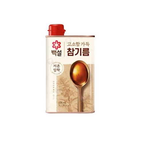 CJ제일제당 백설 고소함가득 참기름 500ml 1022200, 백설 고소함가득 참기름 500ml 1개, 0.5l, 1개