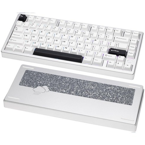 정품보장 KEEBMONKEY WOBKEY Rainy 75 알루미늄 HMX/JWK 스위치 기계식 키보드 우수한 음향 유선 BT 2.4G 무선 연결 RGB/FR4/실버 SUS