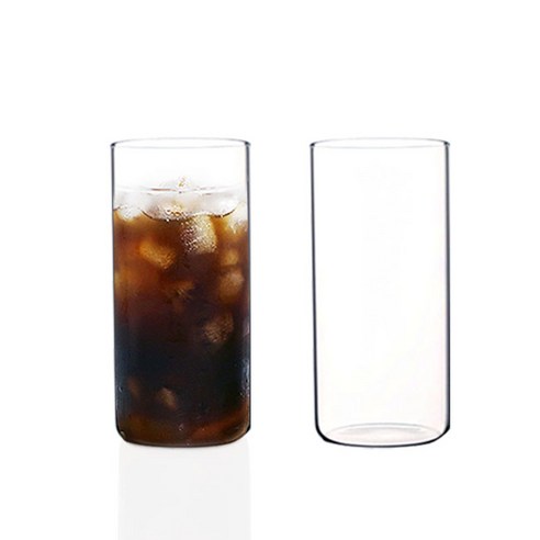 BESTAR 홈카페 투명 내열유리컵 430ml, 2개