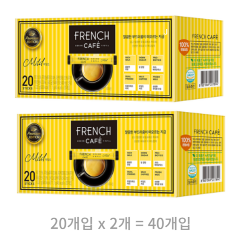 프렌치카페 카페 믹스, 11.1g, 40개입, 12개