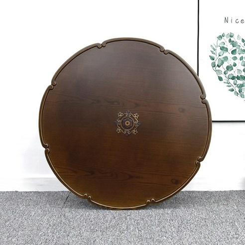 남원춘향공방 남원 접이식 밥상 교자상 원형상 사각상 찻상 다과상, 원형 엔틱 무궁화4호 69