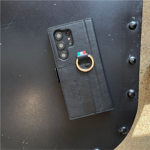 비유어산타 갤럭시 S22울트라 유해파차단 가죽 링 카드수납