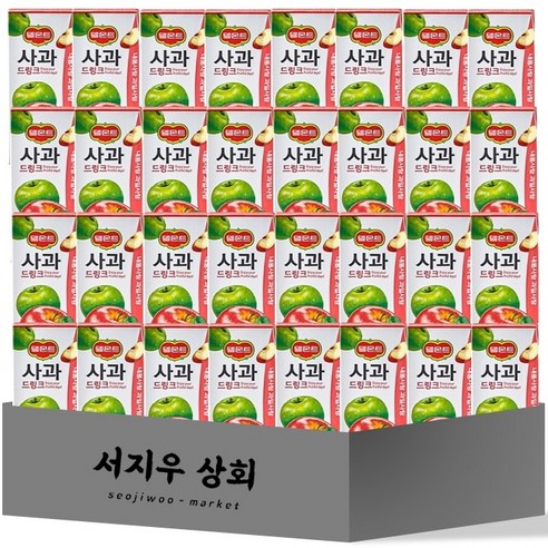 서지우상회 델몬트 드링크 팩음료수 사과 32개, 190ml