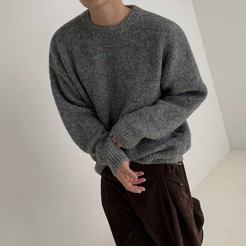 지디오 남성 라운드 니트 티셔츠 스웨터 긴팔 니트티