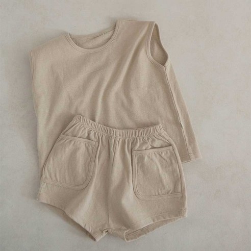 아동 면 민소매 나시 티 셔츠 바지 세트 옷 남아 등원룩 어린이 외출복 형제룩 남매룩 면 유아 아기 키즈