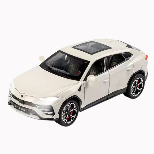 다이캐스트 금속 1:24 람보르기니 우루스 슈퍼카 SUV 합금 풀백 자동차 모형, 1개, 화이트