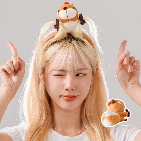 말랑마쥬 인싸템 캐릭터 파티 머리띠, 1개, 날다람쥐