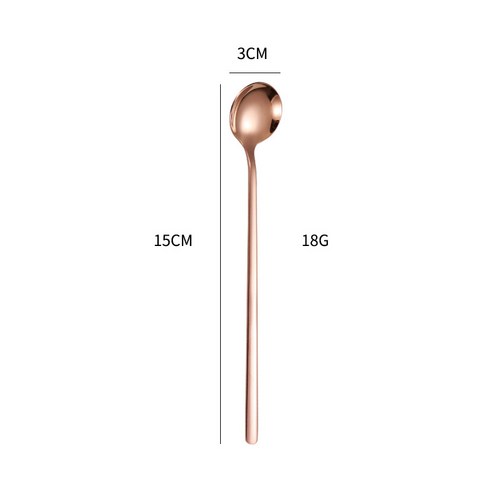 다나에 작은 스테인레스 스틸 스푼 볶음 커피 스푼, 304스틸-15cm-로즈 골드