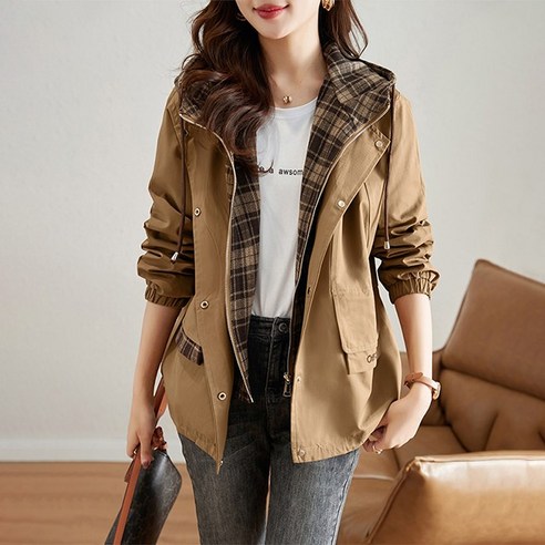 만능 체크후드하프점퍼: 스타일과 편안함의 완벽한 조화