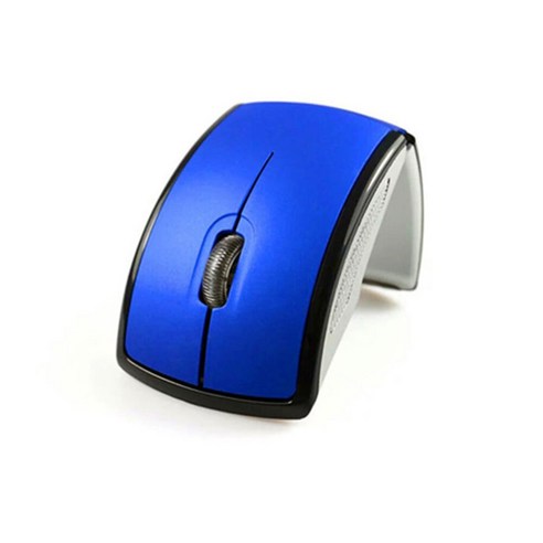 YJQ 새로운 2.4G 무선 마우스 접이식 컴퓨터 마우스 미니 여행 노트북 음소거 마우스 USB 수신기 노트북 PC 용, 파란, 하나