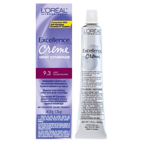 로레알 엑셀런스 크림 그레이 커버리지 49.29g, 9.3 Light Golden Blonde, 1개
