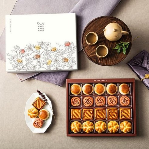 화과방 [화과방] 더담아 생과자 1호(20개입)+쇼핑백 (디저트 만주 전통과자 선물세트), 1