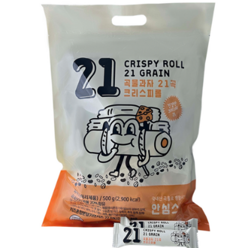 곡물과자 21곡 크리스피롤 50개입, 500g, 6개