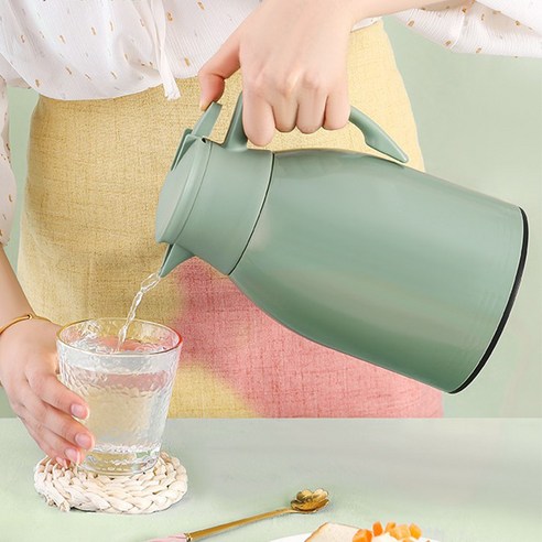 WERSH 스마트 보온병 가정용 보온병 보온병 온도표시 커피포트 보온병, 블랙, 1L