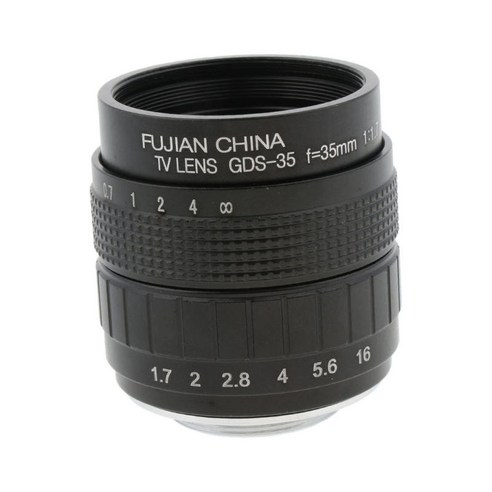 35mm F 1.7 APS-C 대형 조리개 수동 초점 렌즈 올림푸스/파나소닉/삼성/니콘 미러리스 카메라용 표준 단렌즈, 45x45x60mm, 블랙, 합금