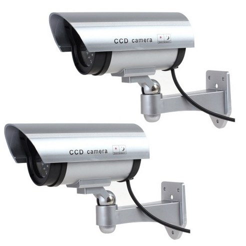 슬소 방범용 모형 CCTV IR 카메라 2p, 실버, 실버