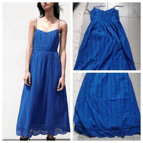 시원하고 세련된 여름 룩을 완성하는 ZARA 서스펜더 자수 드레스