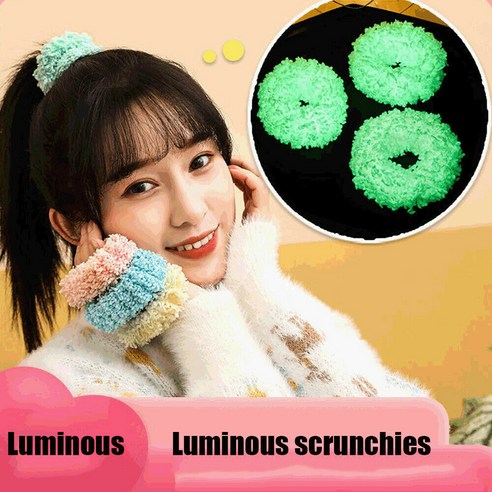 달콤한 패션 여자 헤어 밴드 헤어 로프 헤어 액세서리 글로우 Scrunchie