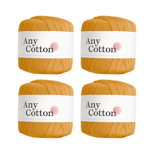 울클럽 애니코튼 뜨개실 50g 4볼 (총 200g), 14 머스타드