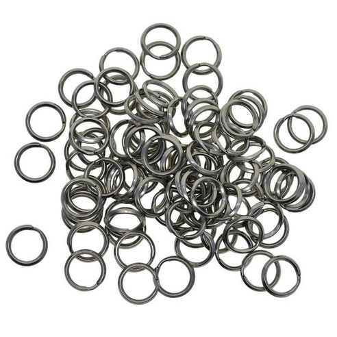 키 체인 및 공예품을 위한 100Pcs 분할 키 링 대량(10mm), 은, 스테인레스