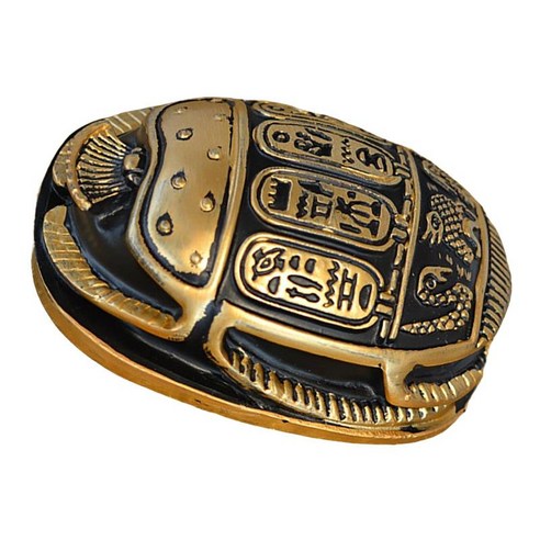 이집트 풍뎅이 딱정벌레 장식 수지 기술 문진 조각품 소장품 작은 입상, 금