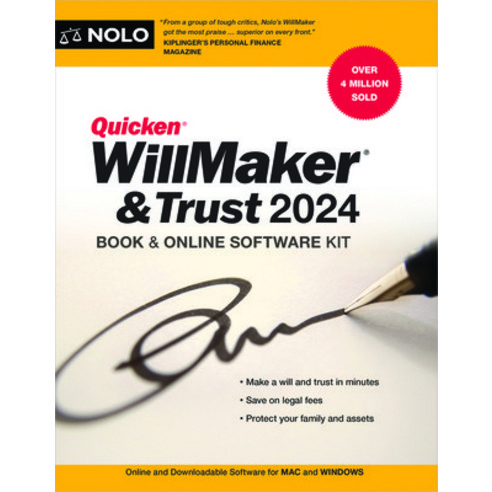 (영문도서) Quicken Willmaker & Trust 2024: Book & Online Software Kit Paperback, NOLO, English, 9781413331325