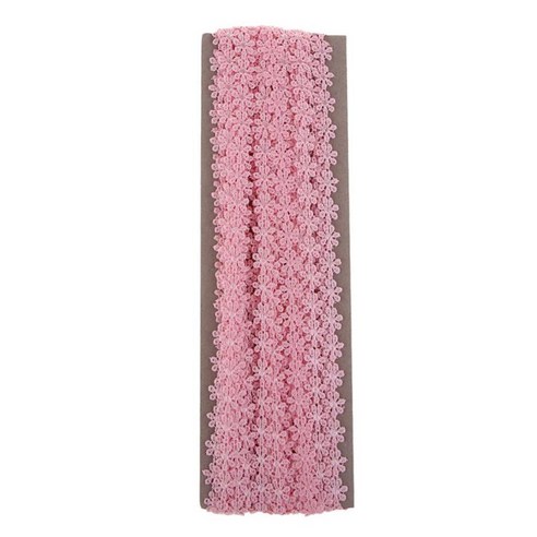 15 야드 레이스 메쉬 트림 레이스 리본 아플리케 바느질 공예 용품 의류 커튼 테이블 러너 만들기 장식 12mm 너비, 핑크, 폴리 에스터