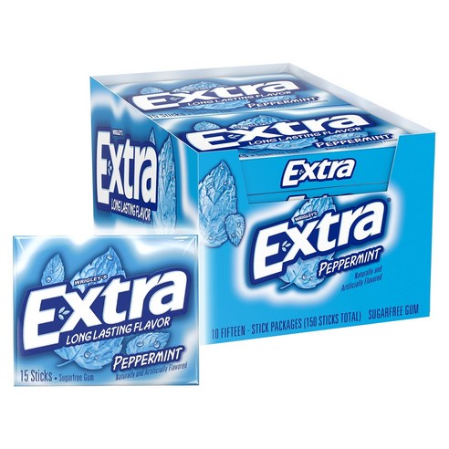 (12팩)Extra 엑스트라 페퍼민트 무설탕 츄잉껌 핸디박스 25개입