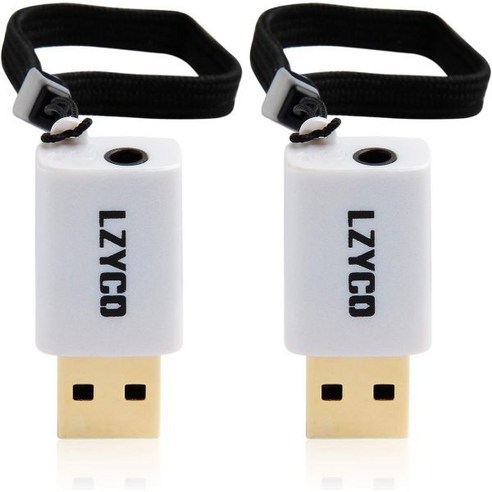 LZYCO 오디오 어댑터 외부 스테레오 사운드 카드 USB 헤드폰 오디오 잭 어댑터 통합 오디오 출력 및 마이크 입력용 3.5mm Aux TRRS 잭 1개 TV 또는 자동차에서, white