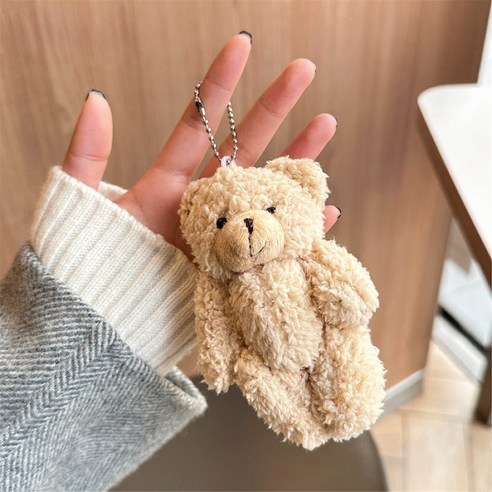 예쁘다여기 볼터치 보들 곰돌이 키링, 베이지곰돌이, 1개