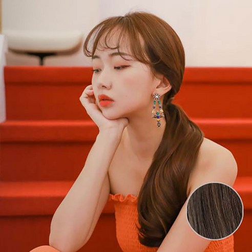 가발매니아 브리즈 38cm 리얼포니(제디원사) 포니테일가발 묶음머리가발 올림머리가발, 모카브라운