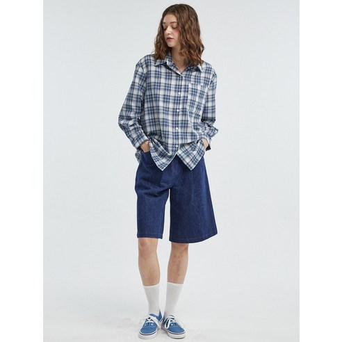 MANAVIS7 Summer Check Shirt Navy 마나비스세븐 MANAVIS7 Summer Check Shirt Navy 마나비스세븐