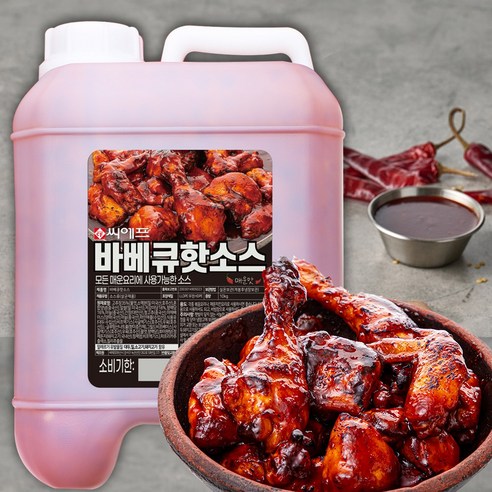 쿡팩토리 (씨에프) 바베큐 핫소스 매운맛 (대용량10kg ) 닭도리탕 닭가슴살 만능 소스, 10kg, 1개