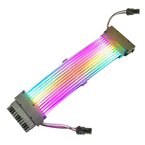Etase 24 핀 연장 케이블 마더 보드 SYNC 코드 5V ARGB 커넥터 PC 케이스용 RGB, 0