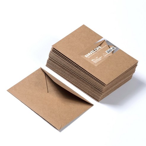 PaperPhant 하이퀄리티지 두꺼운(175g) 크라프트지 가로형 봉투, 80매