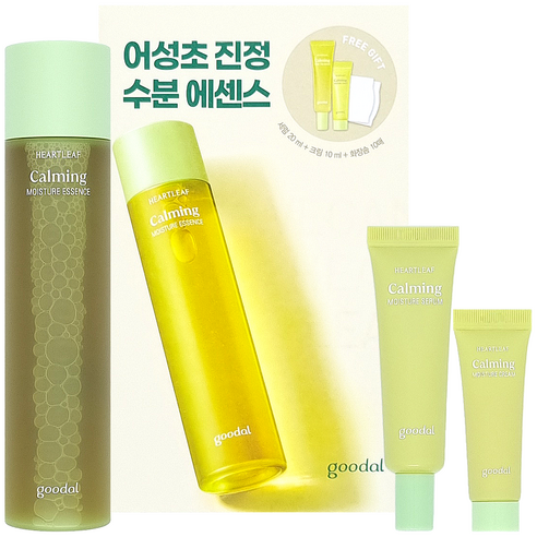 구달 맑은 어성초 진정 에센스 150ml + 크림 5ml 세트, 1세트