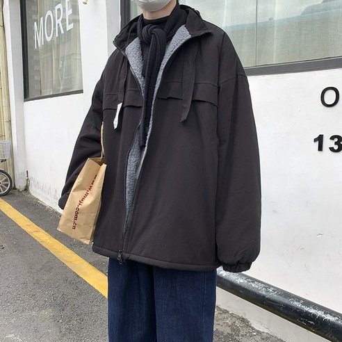 가을 겨울 캐시미어 칼라 면복 집업 자켓