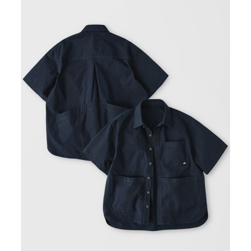 LAFUDGESTORE FR-40S 프렌치 워크 백포켓 하프 셔츠자켓 h+_Washed Navy 293948