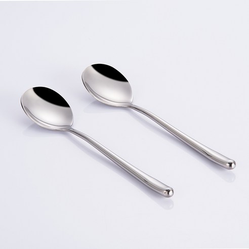 DFMEI onlycook2 sets of 304 스테인레스 스틸 숟가락 가정용 숟가락 긴 손잡이 숟가락 쌀 숟가락 식기 테이블 스푼, 하나, DFMEI2스틱(19cm)