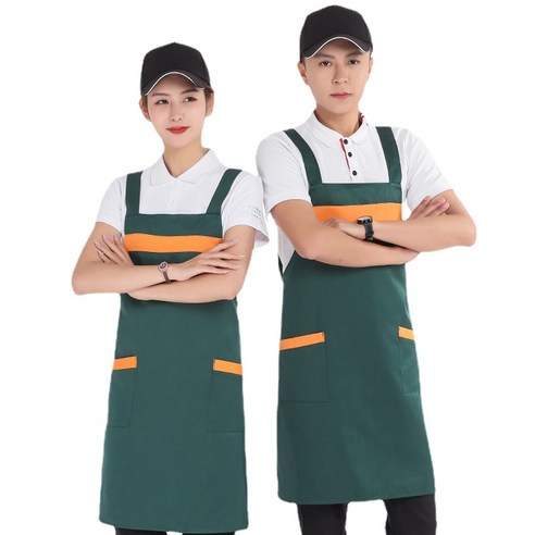 ANKRIC 가정용 방유방모색 투포켓 멜빵 앞치마 원피스앞치마, 잉크