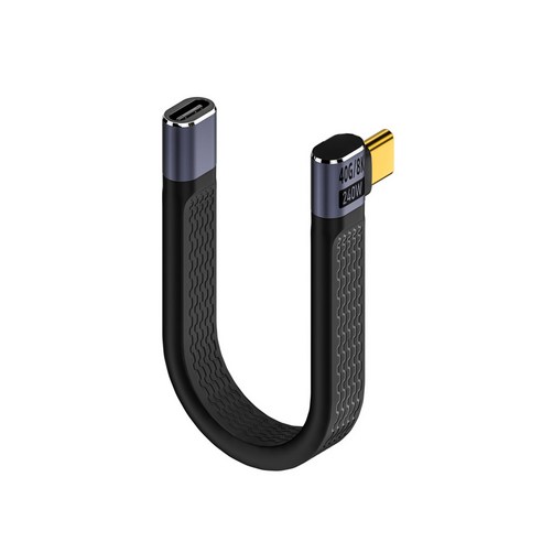 컴스마트 C타입-C타입 USB 4 젠더 MF 40Gbps E-Marker 꺾임 연장 케이블 JA292, 1개