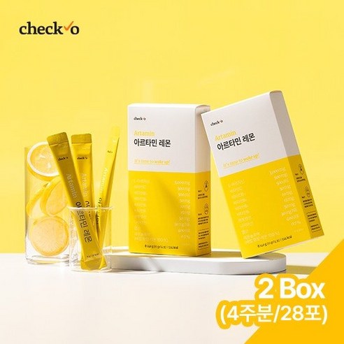 체크오 아르타민 레몬 아르기닌 고함량 활력 비타민 레몬맛, 2박스, 14회분, 2박스