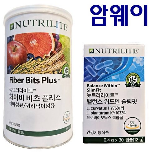Amway 암웨이 2종 장건강 식이섬유 밸런스 위드인 슬림핏1개+화이버 비츠 플러스 1통 수용성 식이섬유 - 기타건강식품 | 쿠팡